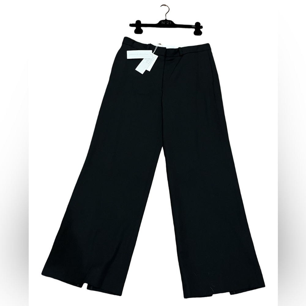 NWT Stella McCartney black trouser split leg flare pants size 46